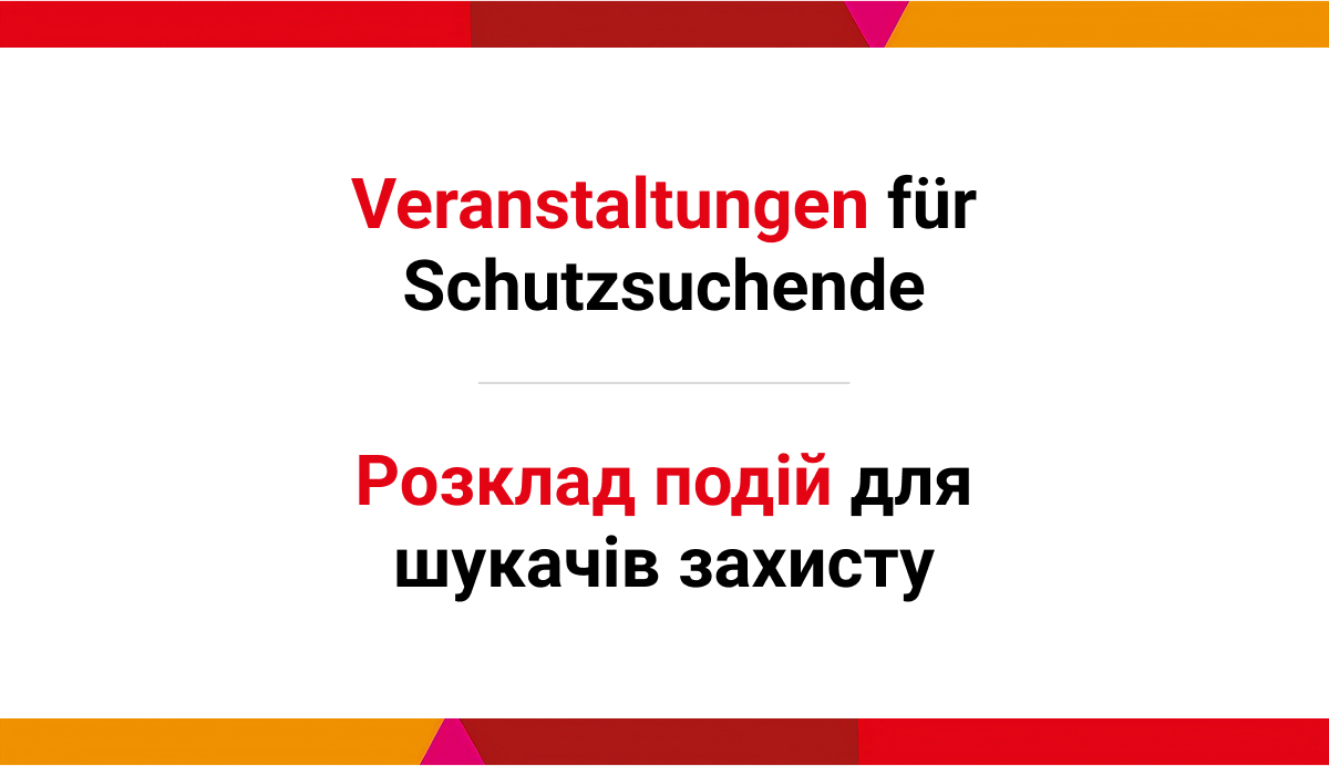 Veranstaltungen für Schutzsuchende